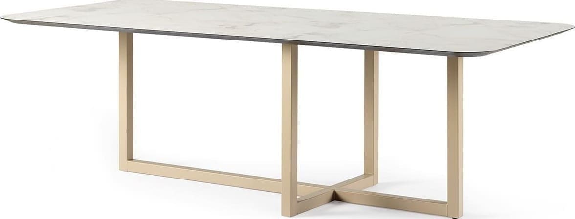 Feelings Wonen meubelen Table+ eettafel afgeronde hoeken Naturel Eettafel