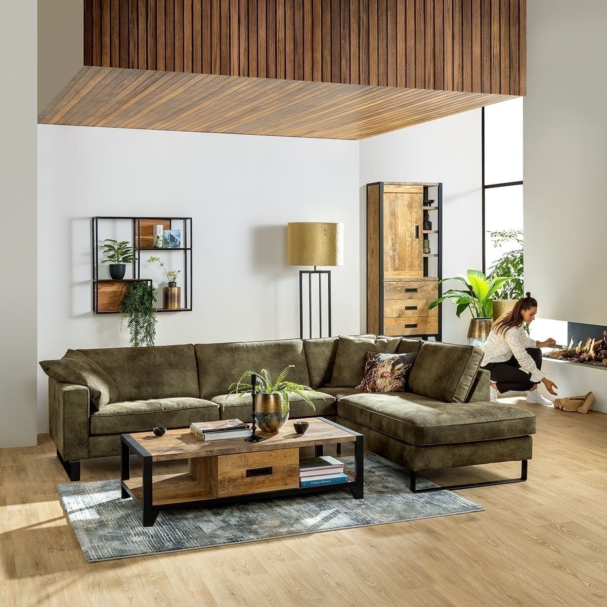 Feelings Wonen meubelen Tim 3-zitsbank + ottomaan Naturel Bank