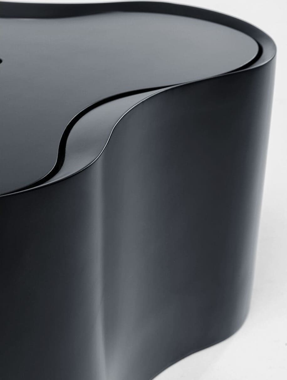 Bijzettafel Lotus Black 30cm Kare Design Bijzettafel 70874