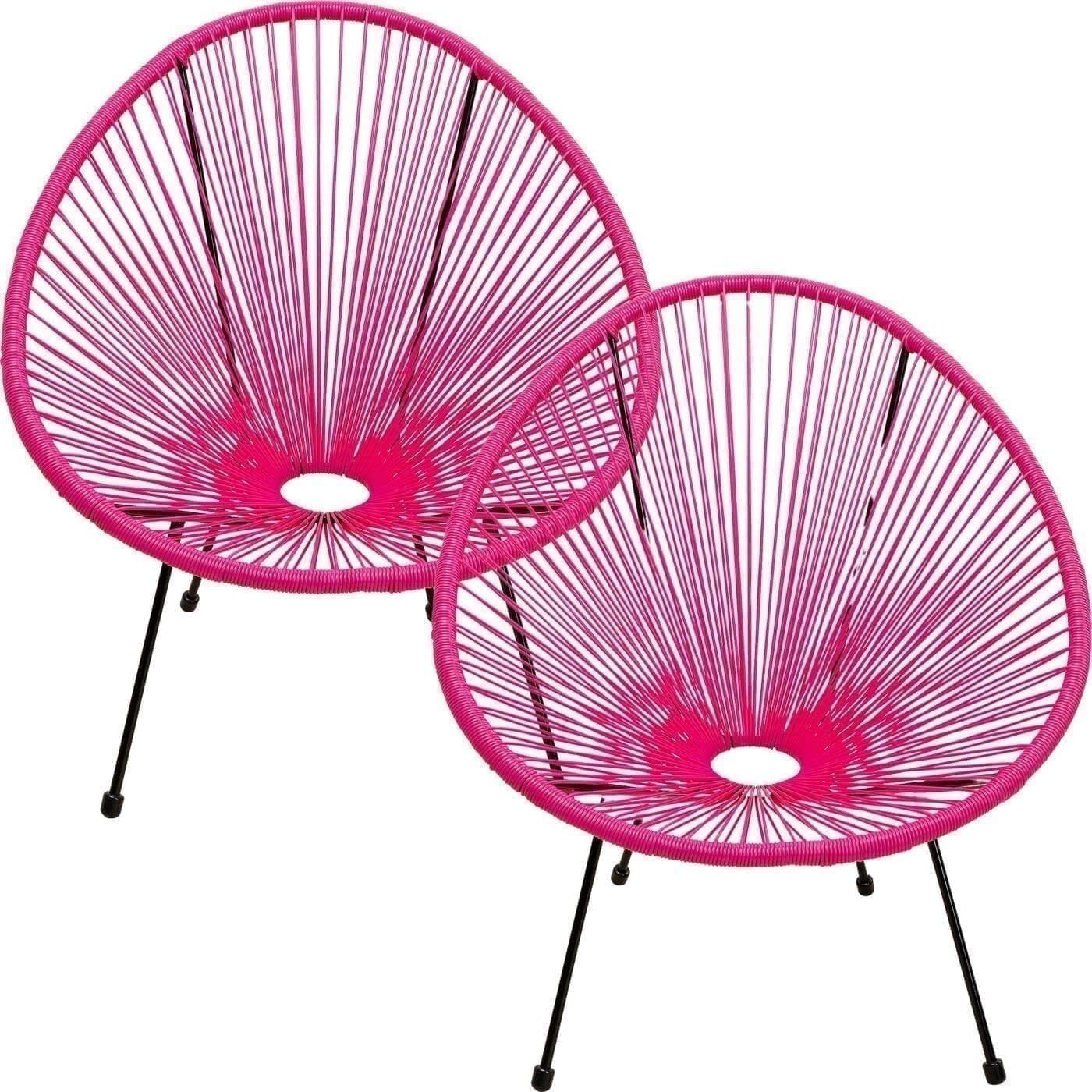 Fauteuil Acapulco Pink 2/Set Kare Design Fauteuil 47423