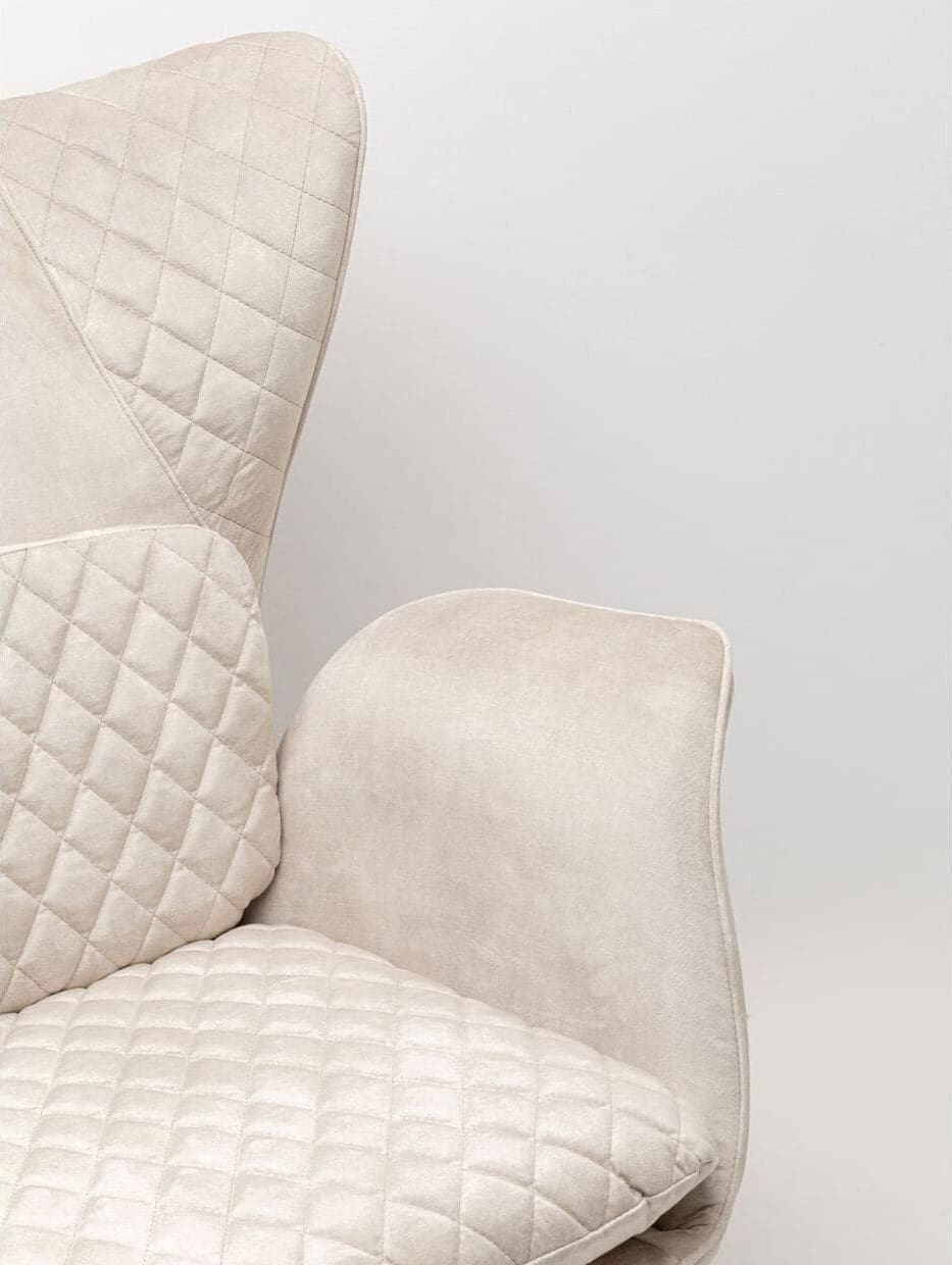 Fauteuil Tudor Velvet Creme Kare Design Fauteuil 70738