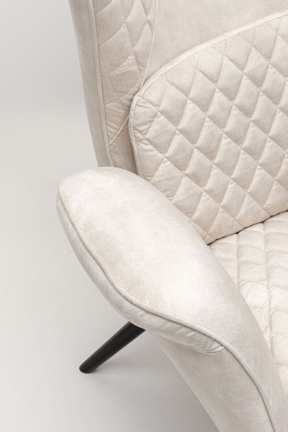 Fauteuil Tudor Velvet Creme Kare Design Fauteuil 70738