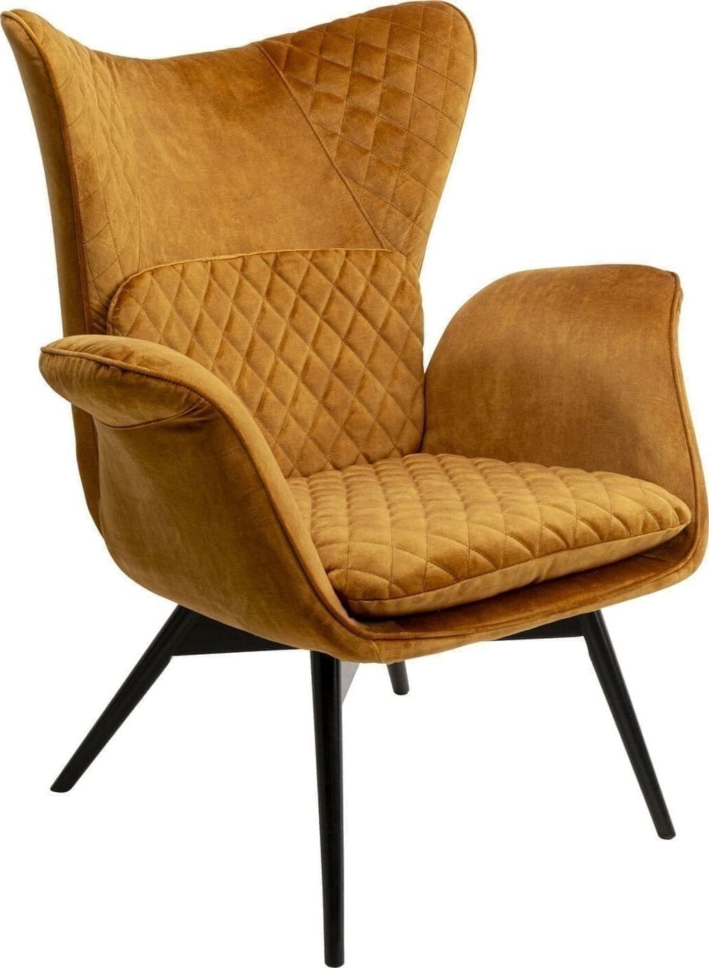 Fauteuil Tudor Velvet Gold Brown Kare Design Fauteuil 70737