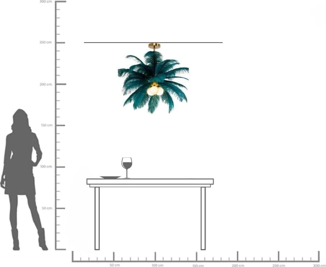 Hanglamp Feather Palm Green Ø87cm Kare Design Hanglamp 57502