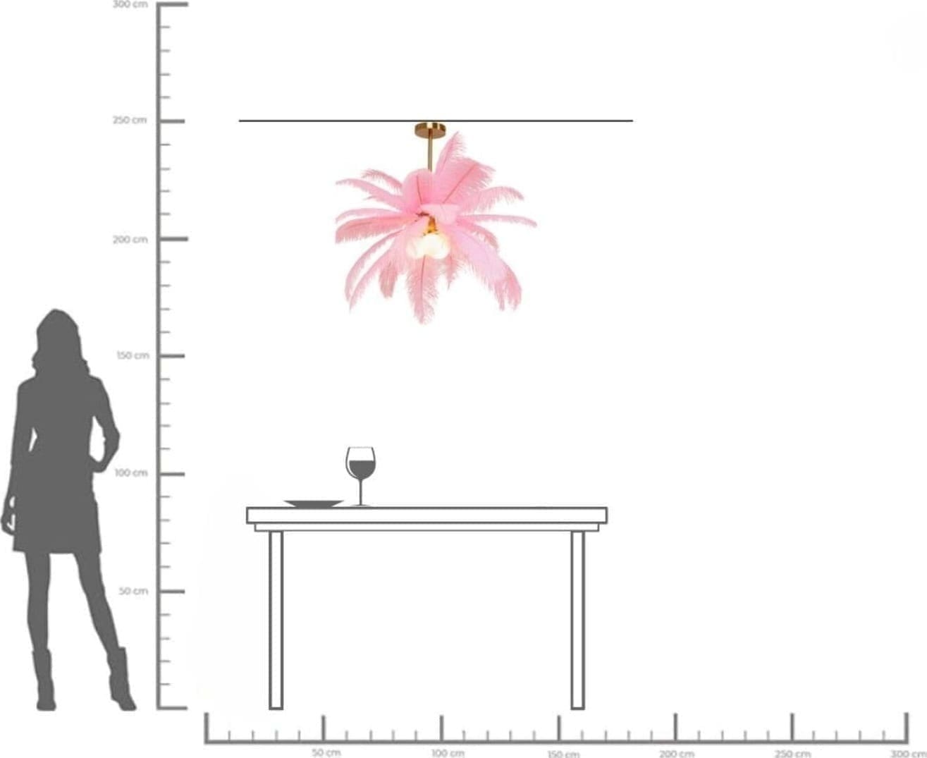 Hanglamp Feather Palm Pink Ø87cm Kare Design Hanglamp 57356