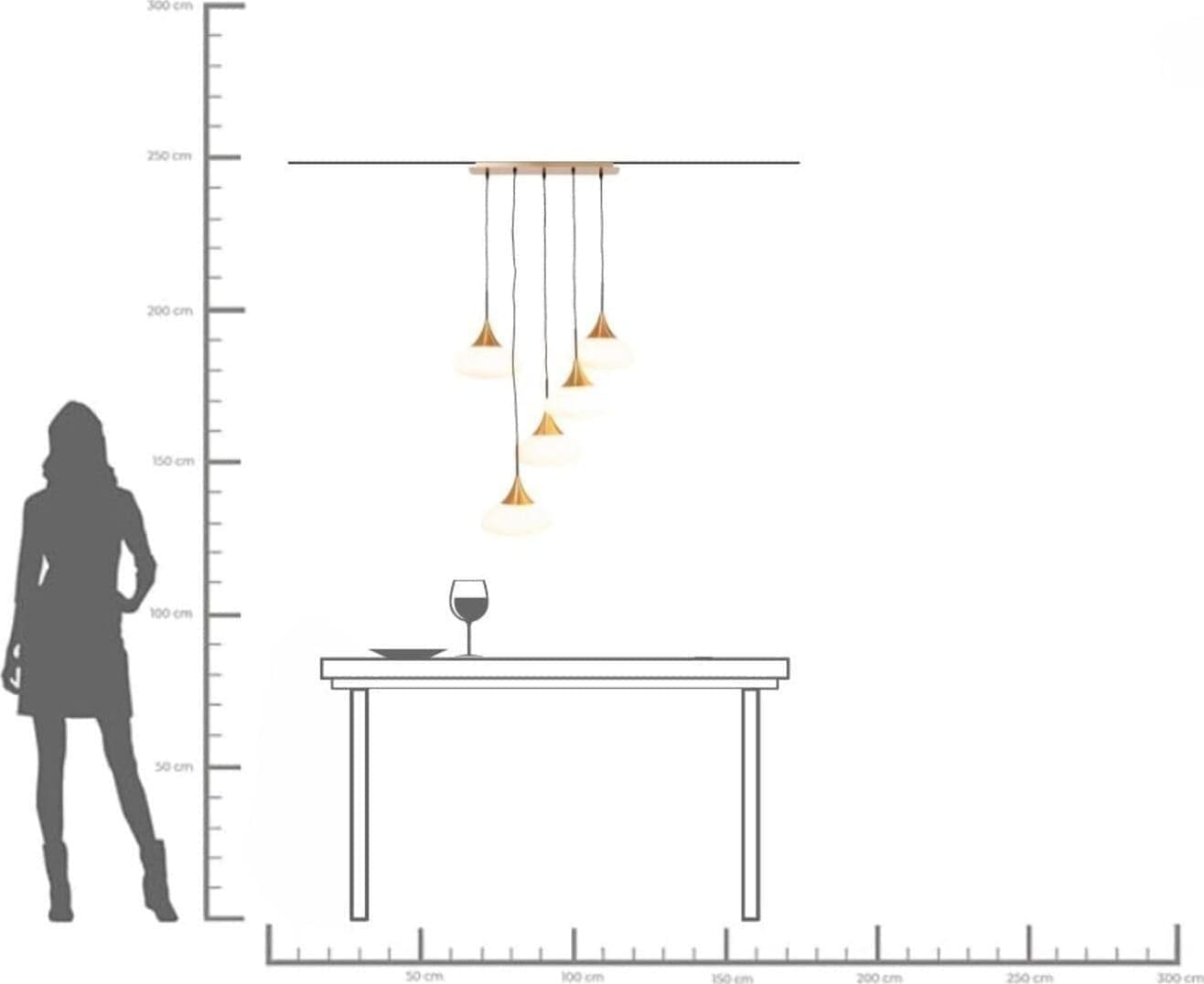 Hanglamp Gocce 70x140cm Kare Design Hanglamp 56775