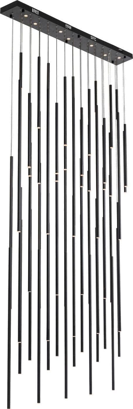 Hanglamp Living Vegas Deluxe Black Matt LED Kare Design Hanglamp 53665