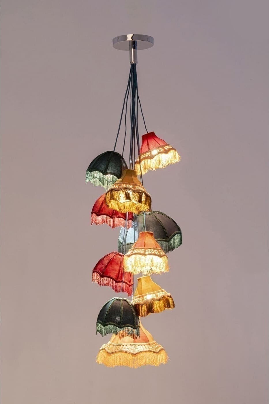 Hanglamp Saloon Fringes 10-lite Kare Design Hanglamp 57465