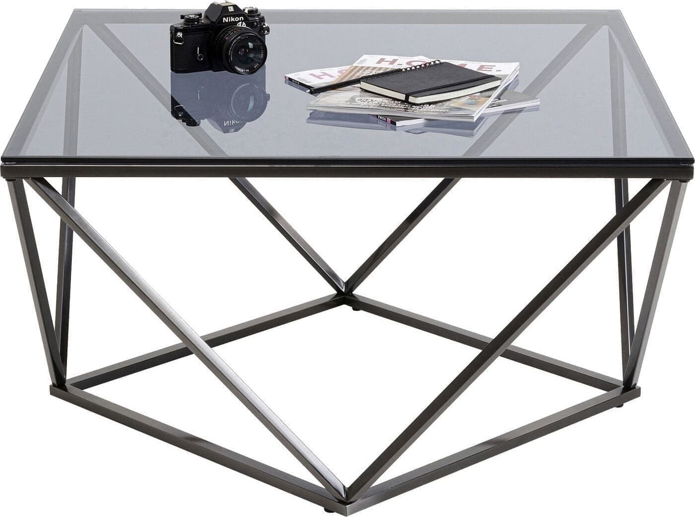 Salontafel Cristallo Graphite 80x80cm Kare Design Salontafel 70107