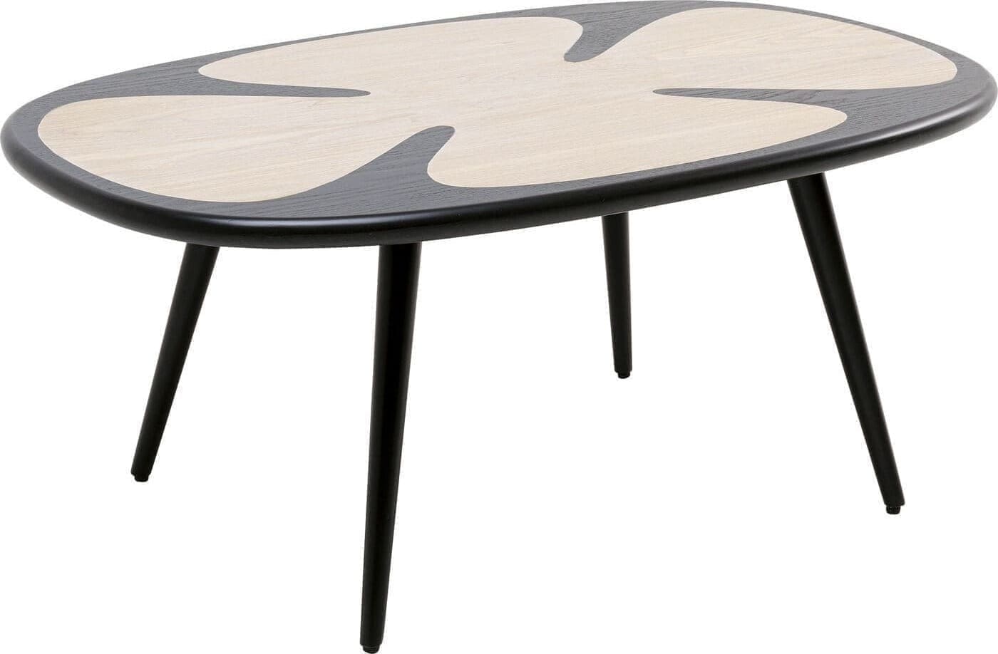 Salontafel Petal Nature Black 90x60cm Kare Design Salontafel 70845