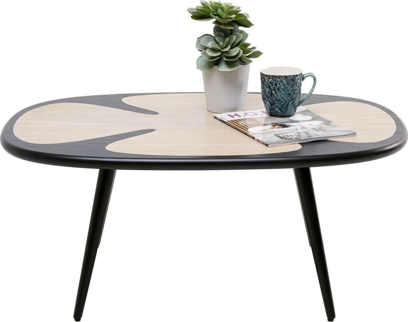 Salontafel Petal Nature Black 90x60cm Kare Design Salontafel 70845