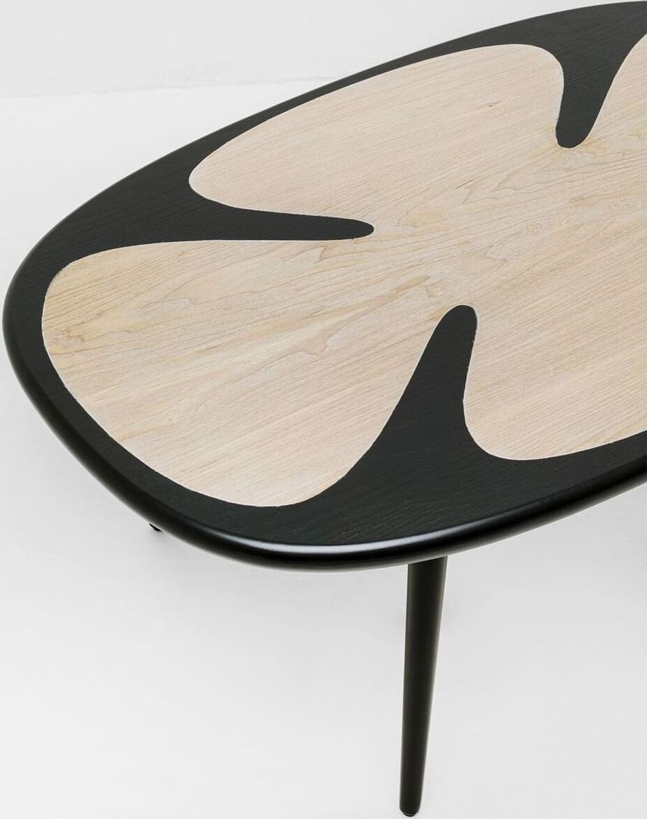 Salontafel Petal Nature Black 90x60cm Kare Design Salontafel 70845
