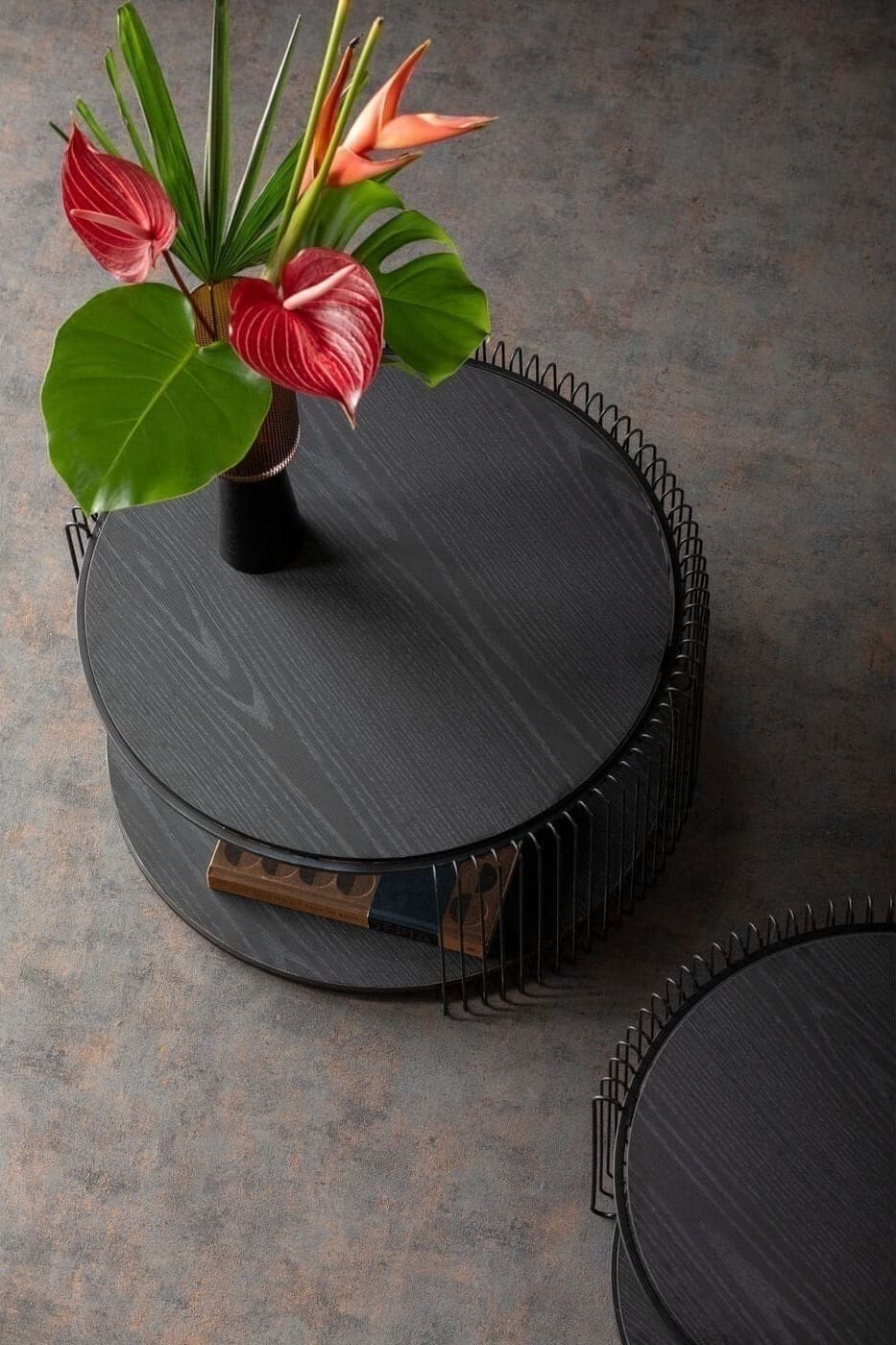 Salontafel Wire Double Black Wood (2/Set) Kare Design Salontafel 87960