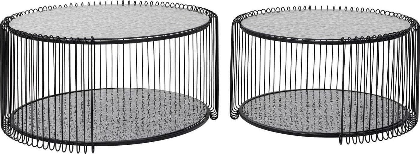 Salontafel Wire Double Bubble Black (2/Set) Kare Design Salontafel 87819