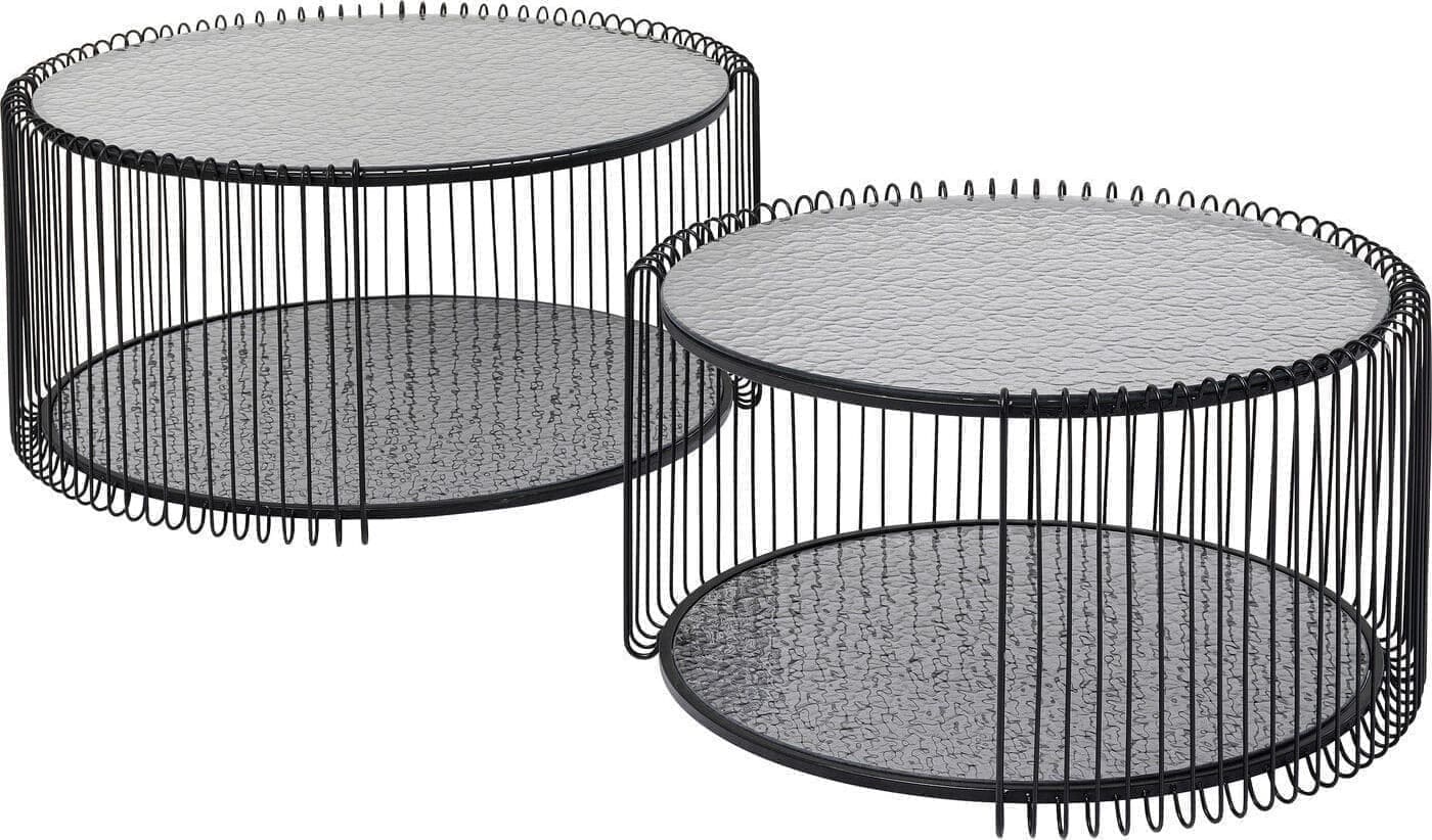 Salontafel Wire Double Bubble Black (2/Set) Kare Design Salontafel 87819