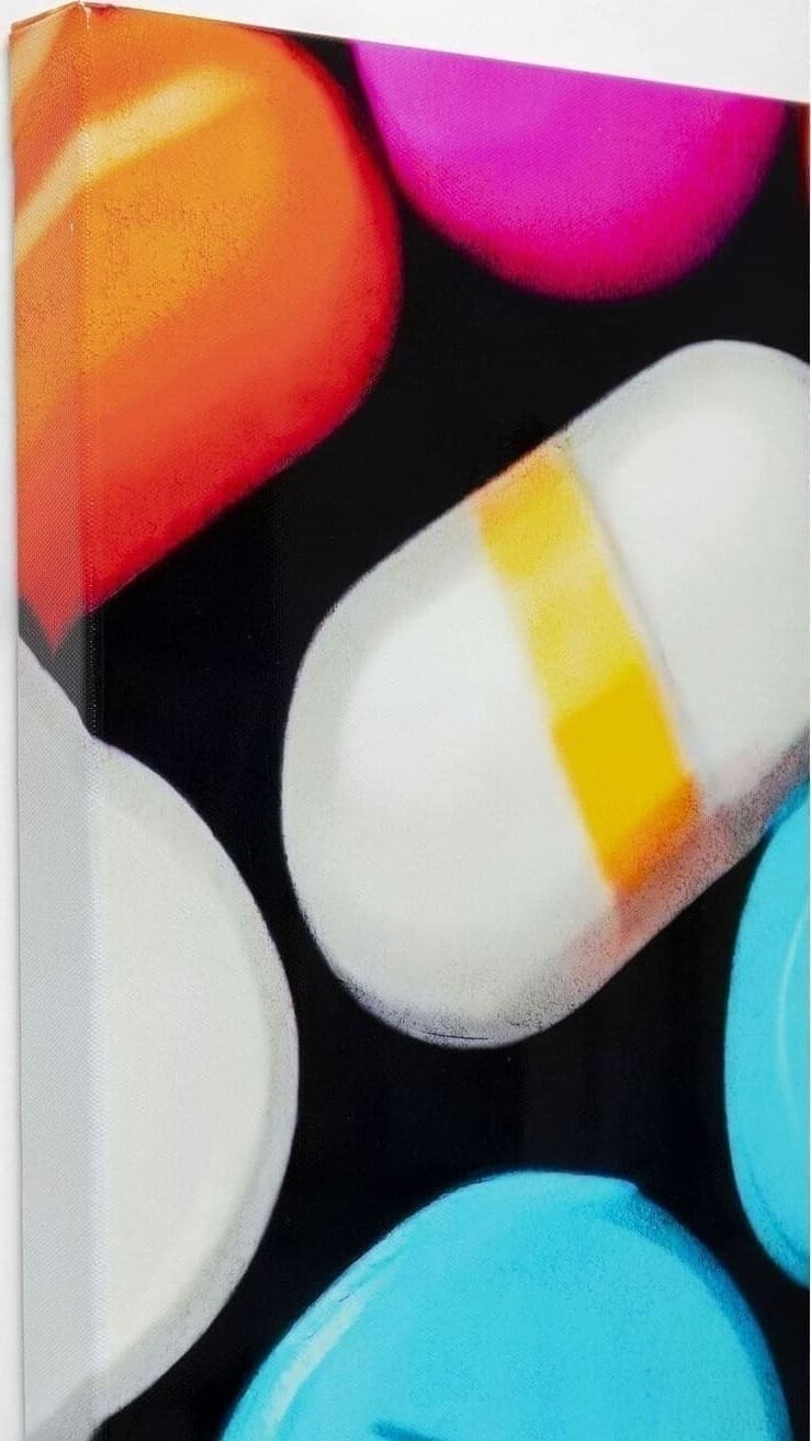 Schilderij Canvas Pastilla Stripes 70x140cm Kare Design Schilderij 56705