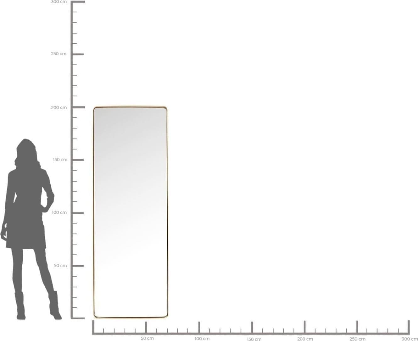 Spiegel Curve Brass 70x200cm Kare Design Spiegel 82713