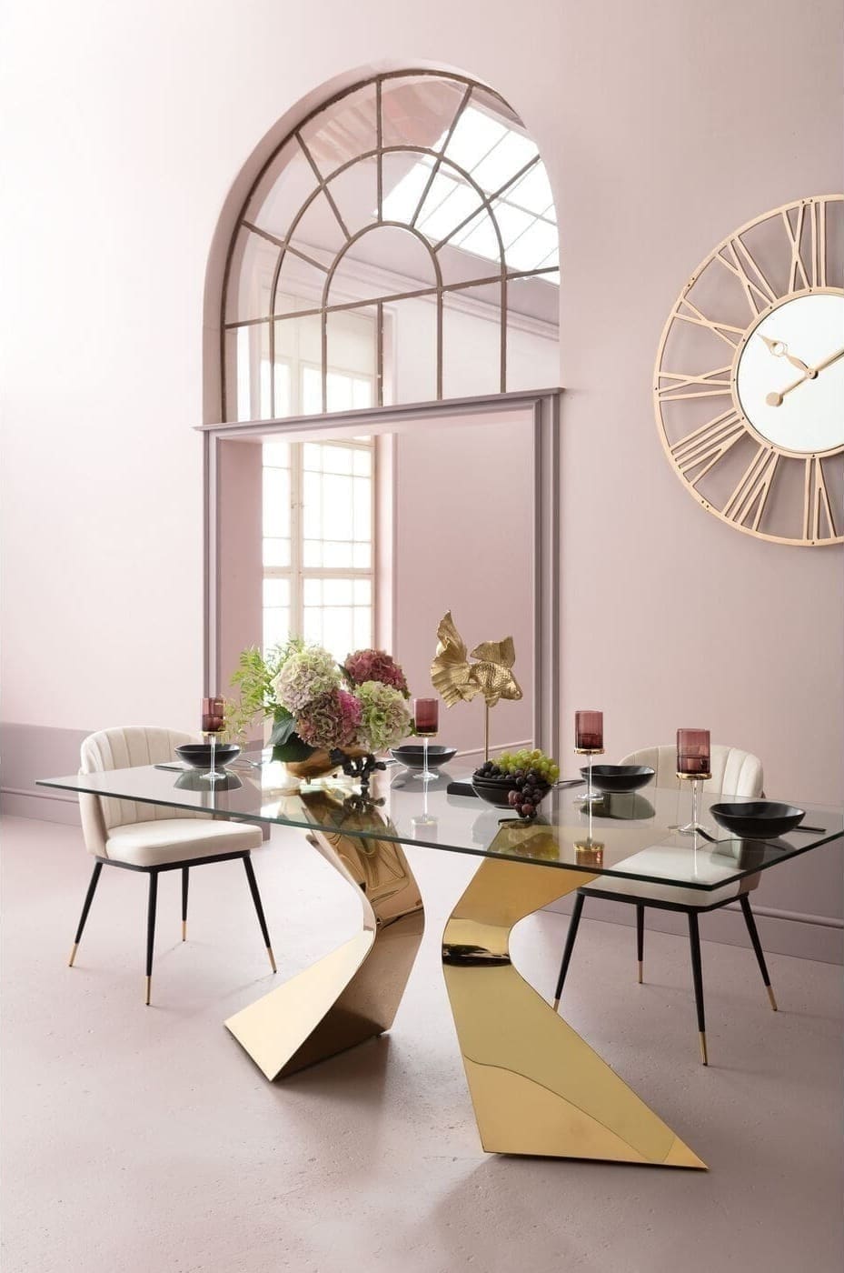 Tafel Gloria Gold 200x100cm Kare Design Eettafel 81543