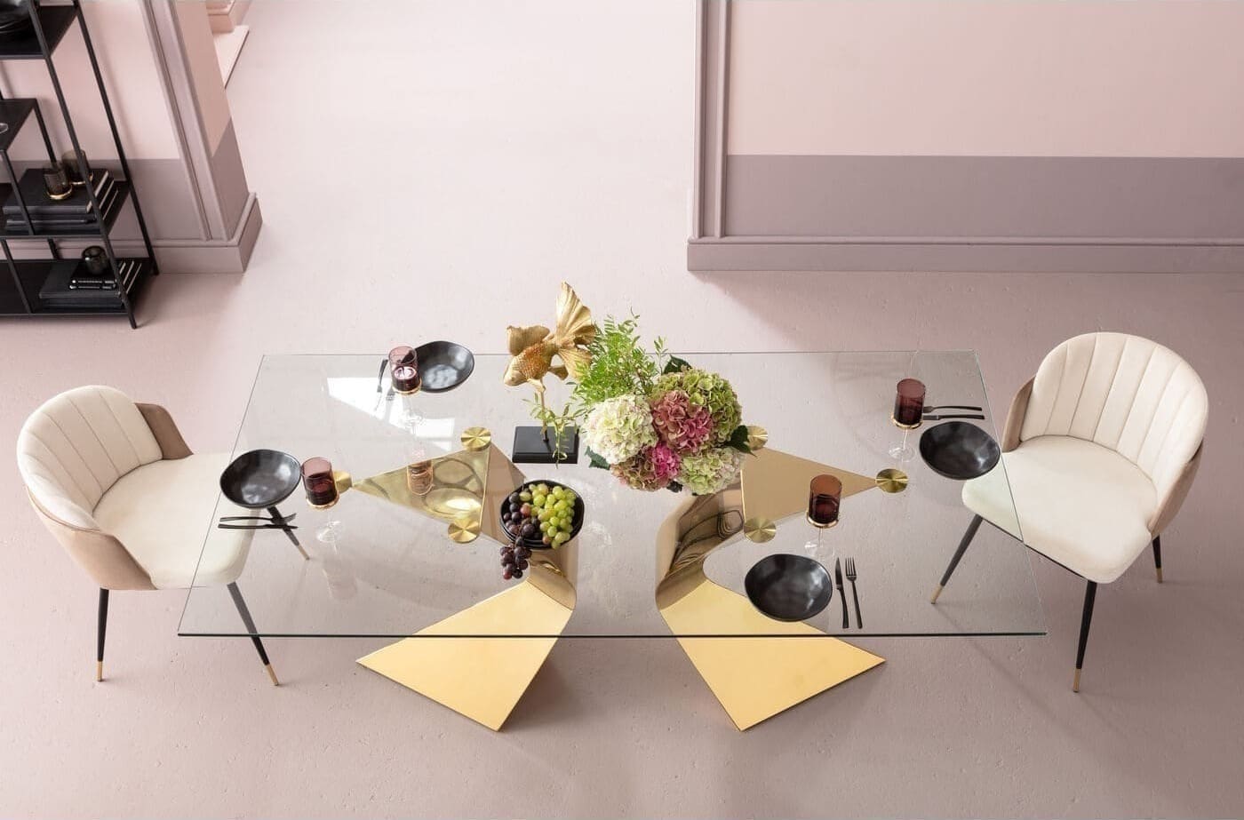 Tafel Gloria Gold 200x100cm Kare Design Eettafel 81543