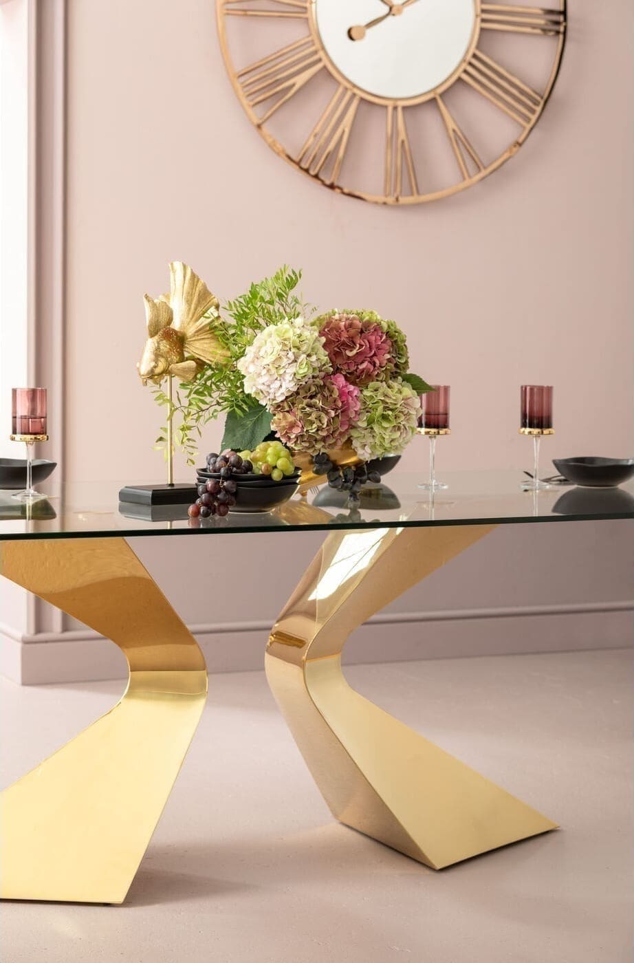 Tafel Gloria Gold 200x100cm Kare Design Eettafel 81543