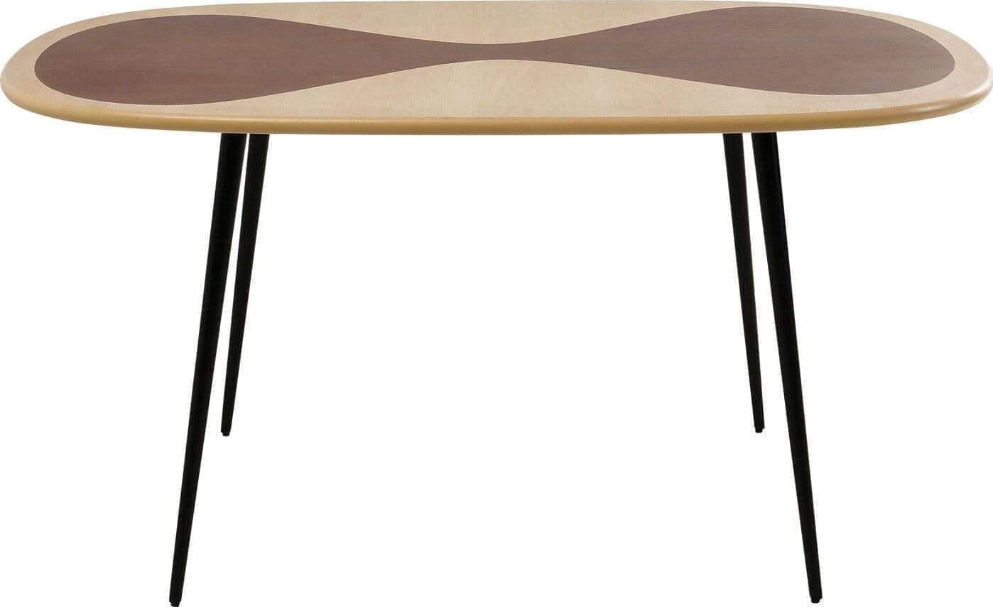 Tafel Petal Nature Black 150x90cm Kare Design Eettafel 70858
