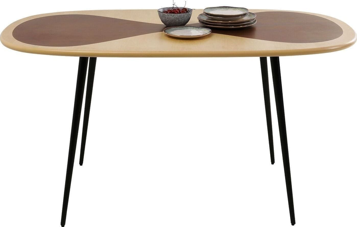 Tafel Petal Nature Black 150x90cm Kare Design Eettafel 70858