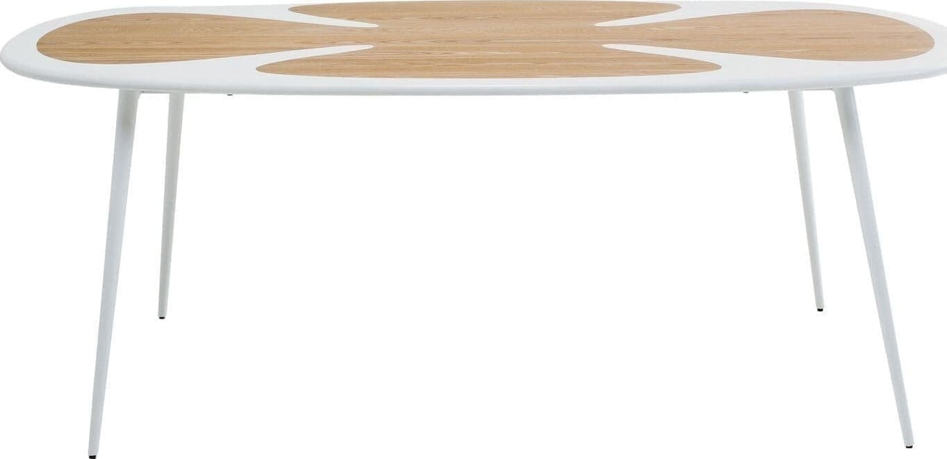 Tafel Petal Nature White 200x100cm Kare Design Eettafel 70857