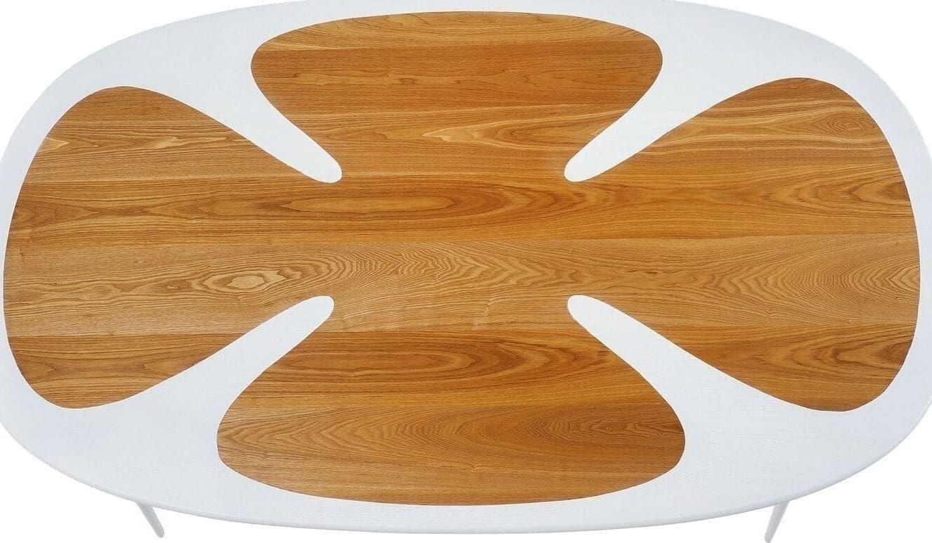 Tafel Petal Nature White 200x100cm Kare Design Eettafel 70857