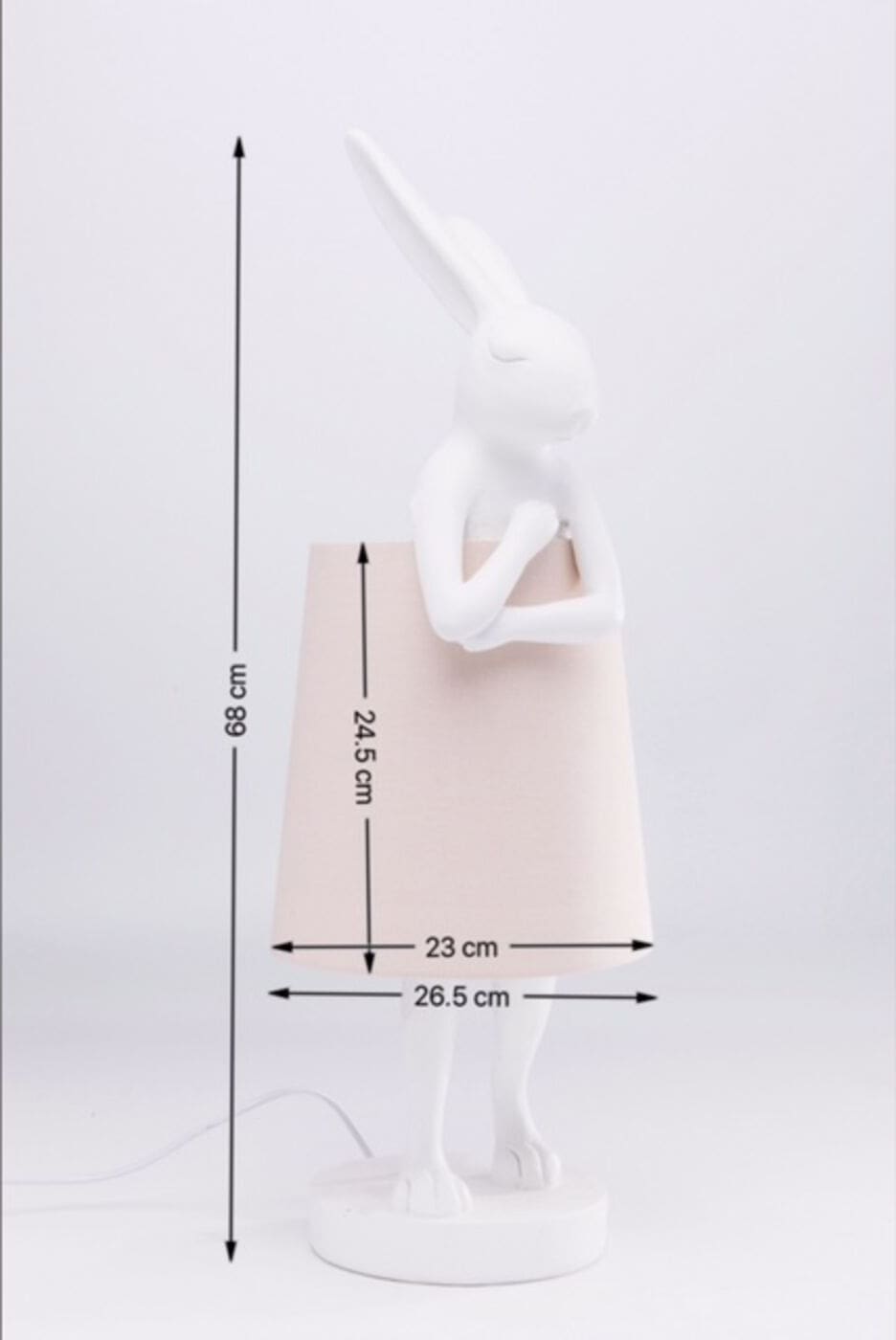 Tafellamp Animal Rabbit White 68cm Kare Design Tafellamp 61599
