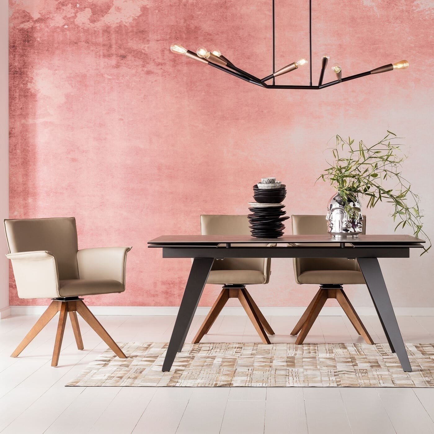 Uitschuiftafel Amsterdam Dark 160(40+40)x90cm Kare Design Uitschuiftafel 82725