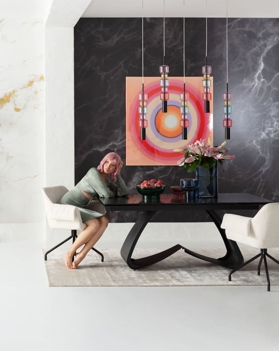 Uitschuiftafel Bellagio Bubble 180(40+40)x98cm Kare Design Uitschuiftafel 87519