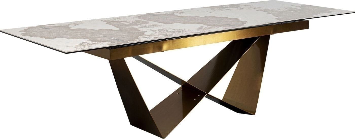 Uitschuiftafel Connesso Brass 200(+60)x90cm Kare Design Uitschuiftafel 87666