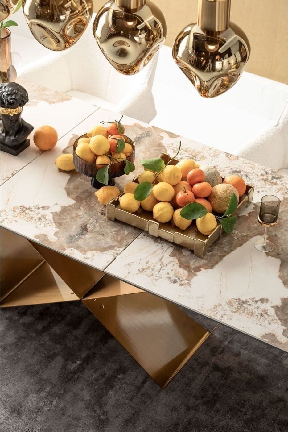 Uitschuiftafel Connesso Brass 200(+60)x90cm Kare Design Uitschuiftafel 87666