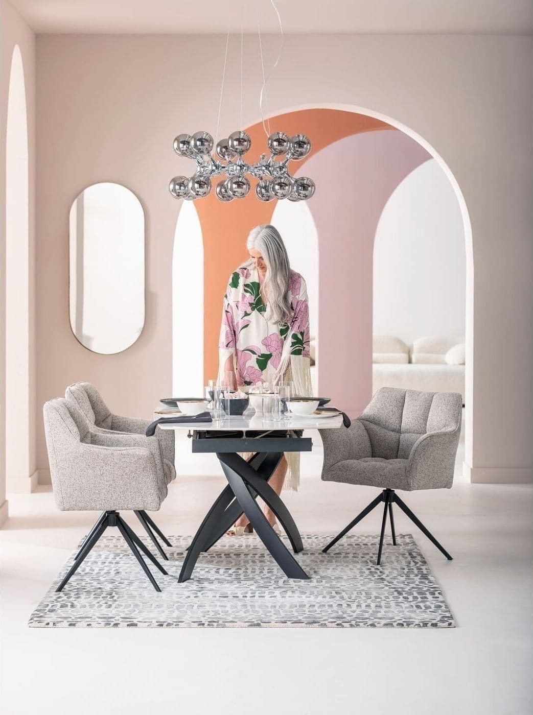 Uitschuiftafel Twist Onyx 120(30+30)x90cm Kare Design Uitschuiftafel 86786