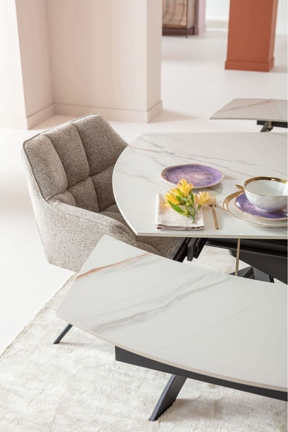 Uitschuiftafel Twist Onyx 120(30+30)x90cm Kare Design Uitschuiftafel 86786