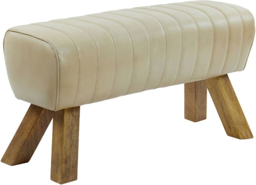 Bank Ramy - Leer Zand+hout Naturel Light & Living Bank 6738482