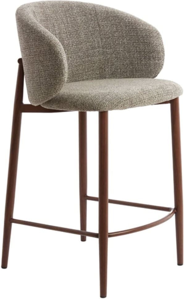 Barkruk Aluko - Zwart-licht Bruin+bruin Light & Living Barstoel 5519612