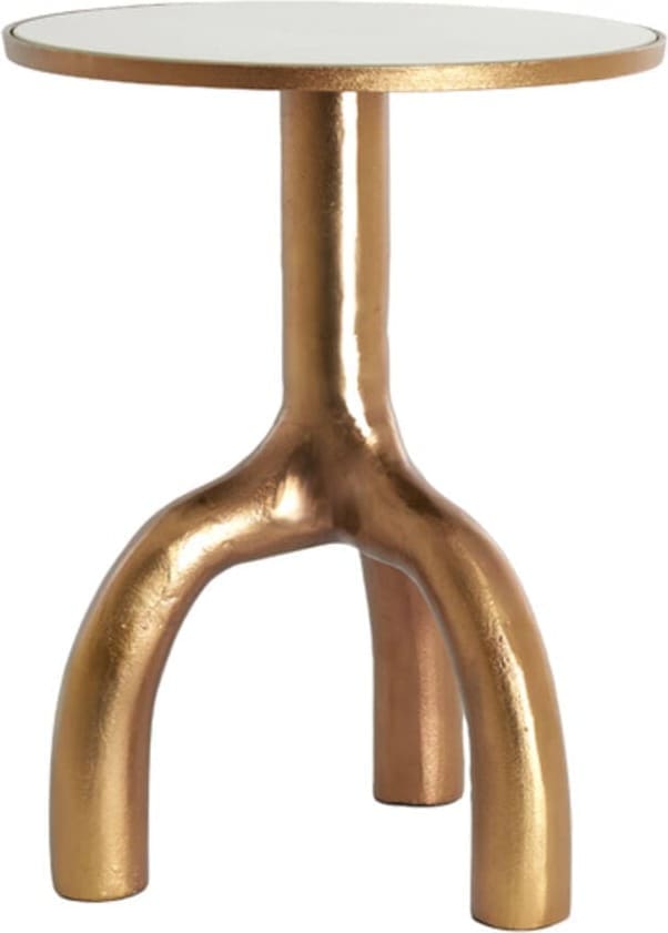 Bijzettafel Mello - Glans Bruin Brons+glas Taupe Light & Living Bijzettafel 6798861