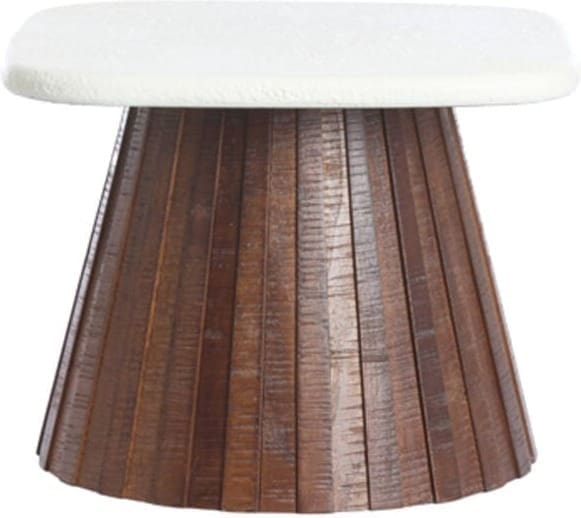 Bijzettafel Okato - Crème+hout Bruin Light & Living Bijzettafel 5510043