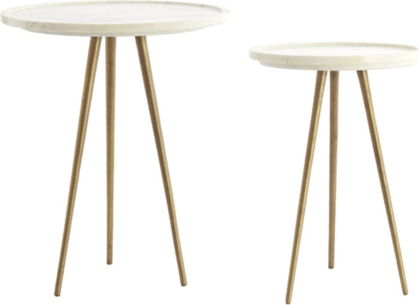 Bijzettafel Prato - Marmer Wit+antiek Brons Light & Living Bijzettafel 5519468