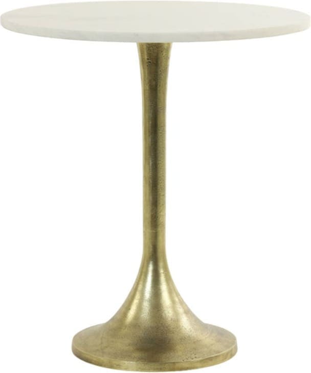 Bijzettafel Rickerd - Wit Marmer+antiek Brons Light & Living Bijzettafel 6765226