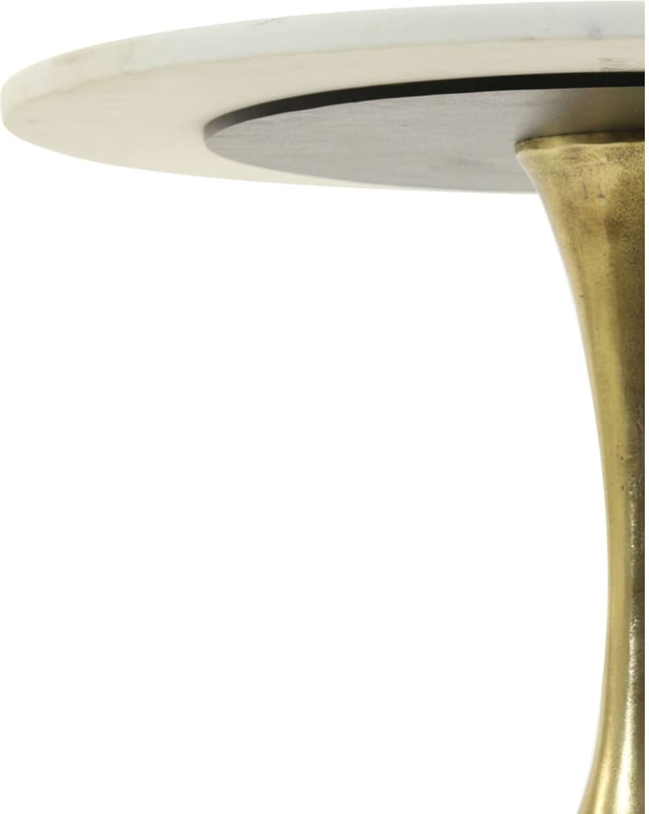 Bijzettafel Rickerd - Wit Marmer+antiek Brons Light & Living Bijzettafel 6765326