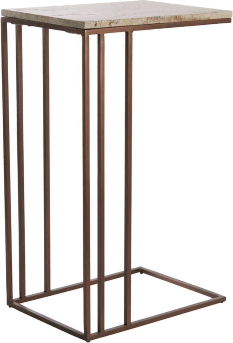 Bijzettafel Roshan - Travertin Bruin+donker Bruin Light & Living Bijzettafel 6777082