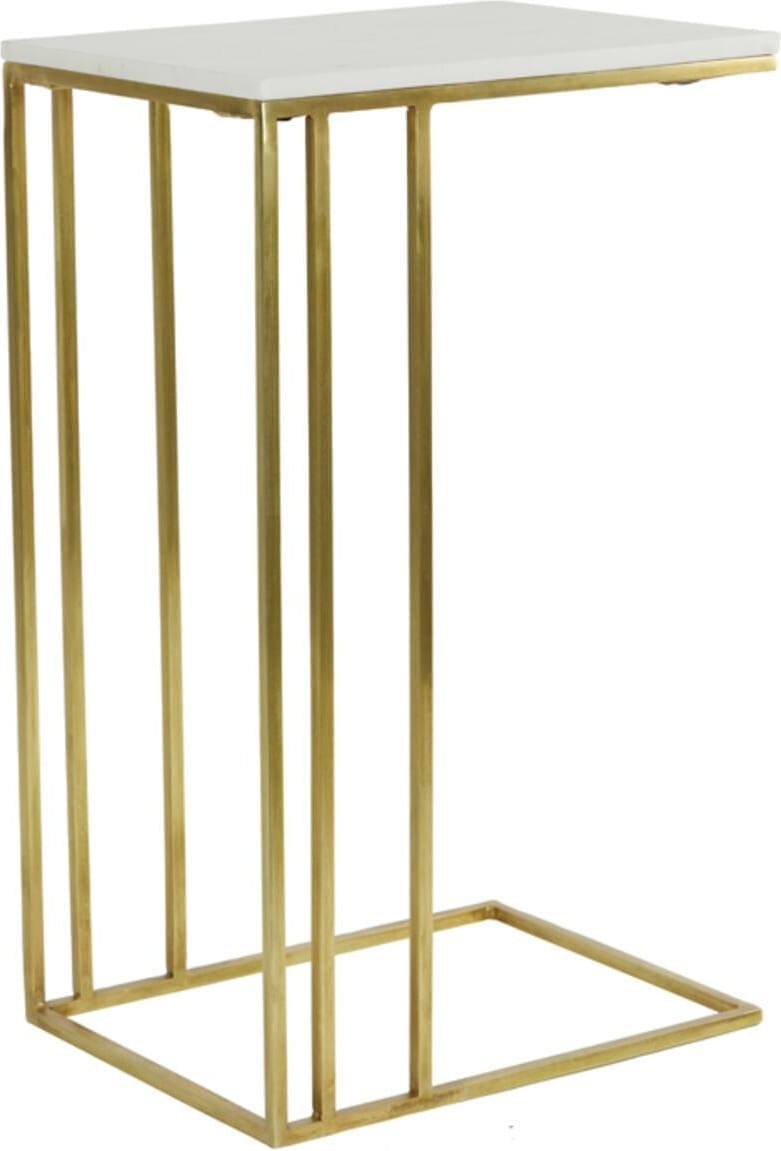 Bijzettafel Roshan - Wit Marmer+antiek Brons Light & Living Bijzettafel 6777026