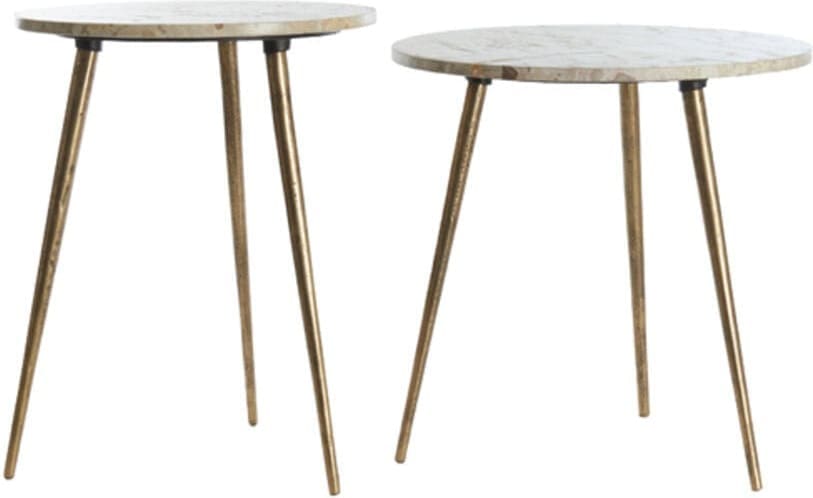 Bijzettafel Zeca - Taupe Marmer+antiek Br Light & Living Bijzettafel 5505227