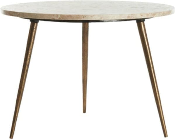 Bijzettafel Zeca - Taupe Marmer+antiek Brons Light & Living Bijzettafel 5505027