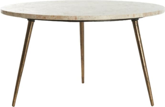 Bijzettafel Zeca - Taupe Marmer+antiek Brons Light & Living Bijzettafel 5505127