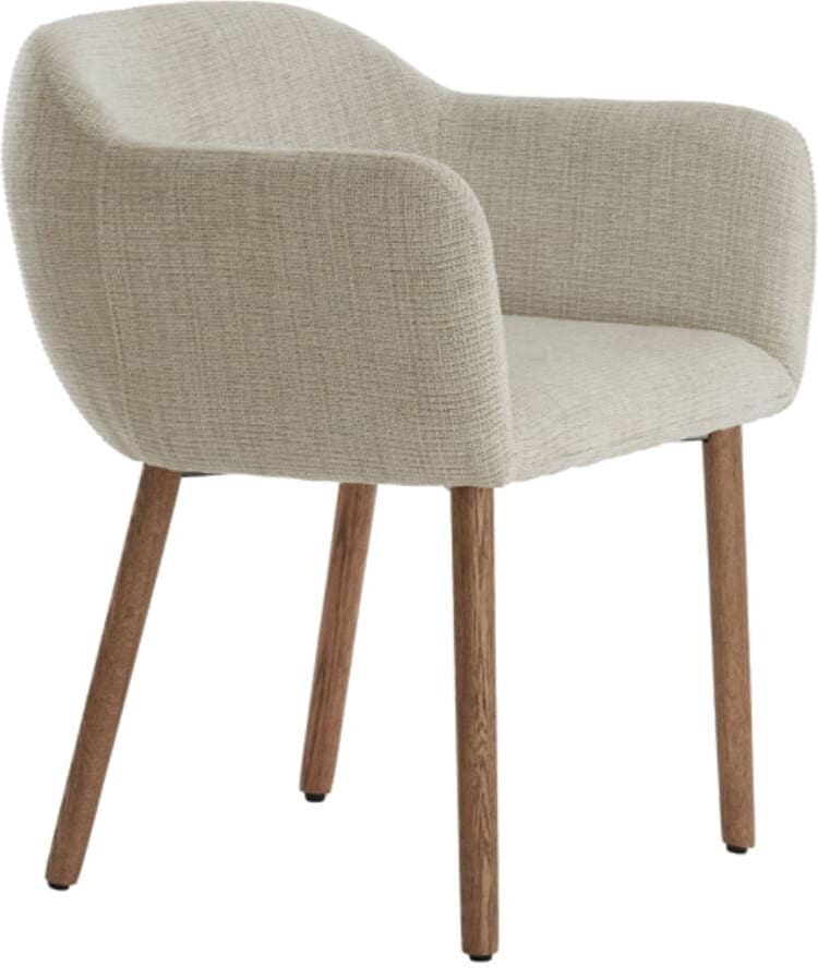 Eetkamerstoel Blaine - Beige+hout Donker Bruin Light & Living Eetkamerstoel 5507013