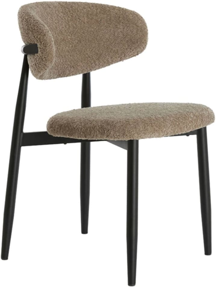 Eetkamerstoel Eniola - Taupe+zwart Light & Living Eetkamerstoel 5507282