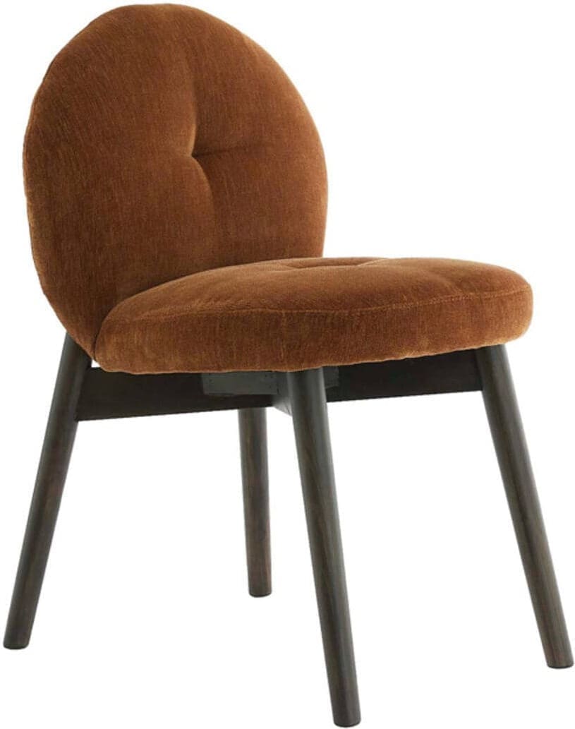 Eetkamerstoel Sinosa - Velvet Bruin+hout Dnkr Brn Light & Living Eetkamerstoel 6795961